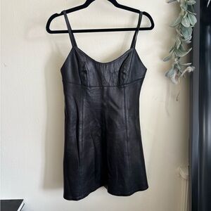 Vintage 100% leather mini dress